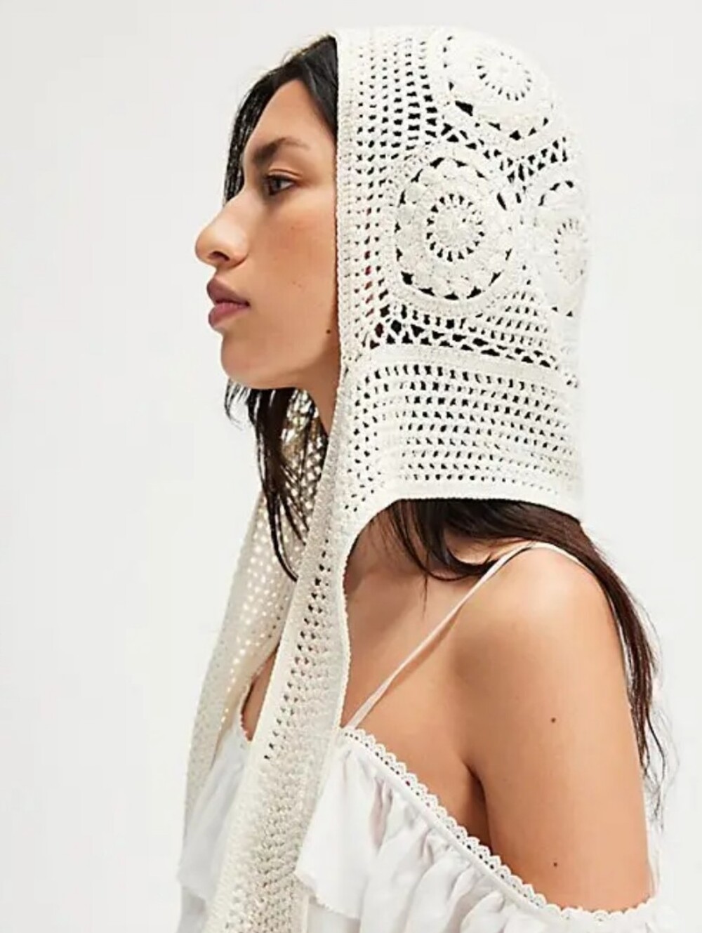 NWT Free People Eira Crochet Balabonnet. Ivory